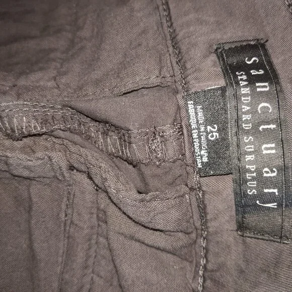 Sanctuary Rebel Cargo Ankle Mid Rise Relaxed Fit Pants CP0694NTO | 25 | Obsedian - Picture 9 of 14